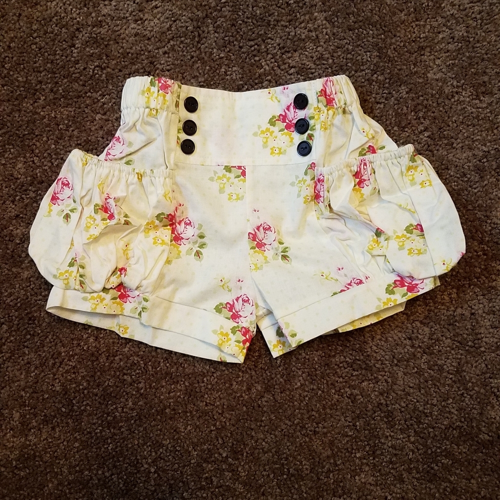 New girls ibambini boutique handmade floral shorts